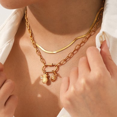 1 Piece Daily Animal Stainless Steel  Gold Color Women's Pendant Necklaces h5 Picture3