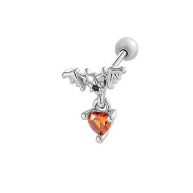 1 stuk hart kruis koper goud kleur zirkoon piercing oorbel h5 