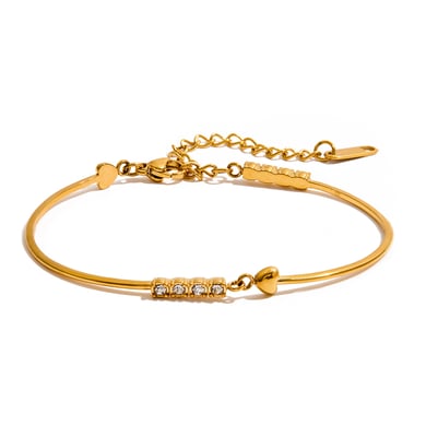 Braccialetti a catena da donna in acciaio inossidabile color oro con cuore della serie Simple da 1 pezzo h5 
