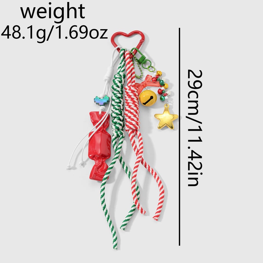 1 Piece Cute Heart Bow Knot Christmas Bag Charm Picture2
