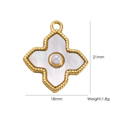 1 Piece Luxurious  Cute Flower Heart Boots Stainless Steel  Women's Pendants h5 