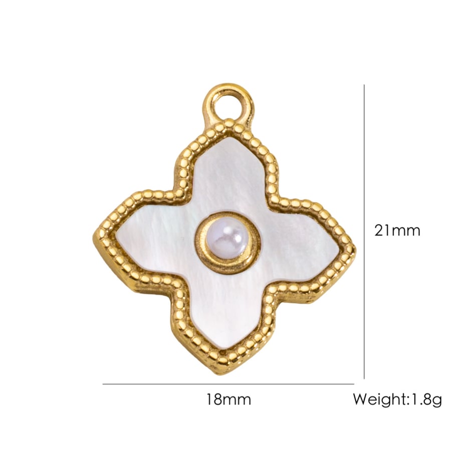 1 Piece Luxurious  Cute Flower Heart Boots Stainless Steel  Women's Pendants 
