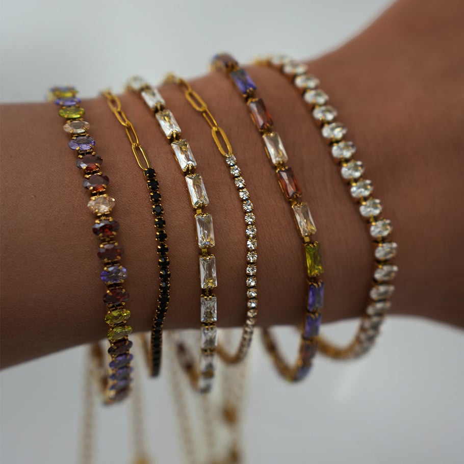 1 Piece Simple Patchwork Rectangle Stainless Steel Women's Chain Bracelets Picture5