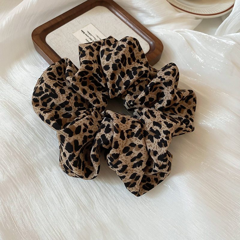 1 Parça Retro Leopar Polyester Saç Lastiği Resim3