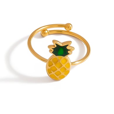 1 Piece Simple  Daily  Fruit Stainless Steel Women's  Statement Rings h5 