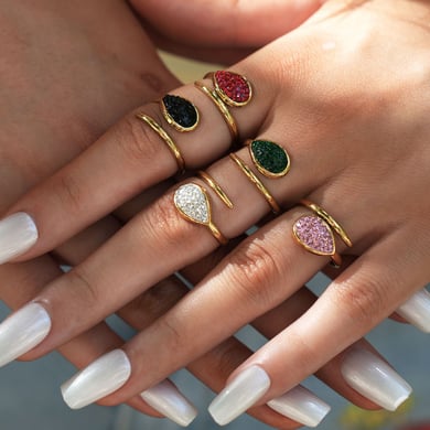 1 Piece  Casual Droplet Irregular Shape Stainless Steel Women‘s  Statement Rings h5 Picture10