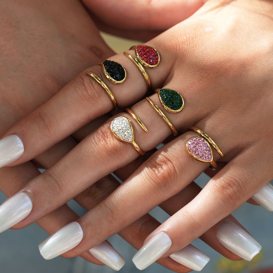 1 Piece  Casual Droplet Irregular Shape Stainless Steel Women‘s  Statement Rings Picture10
