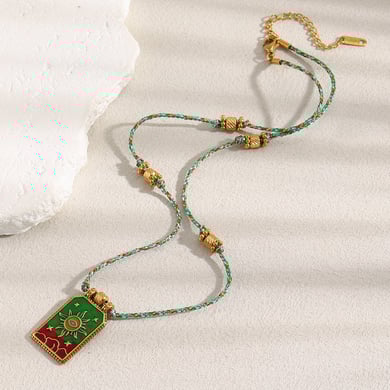 1 Piece Retro Sun Tarot Stainless Steel Gold Color Women's Pendant Necklaces h5 Picture5