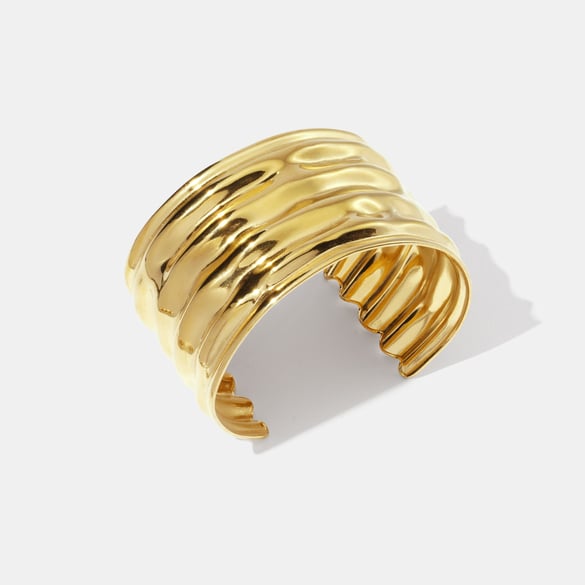 1 Piece Strip Stainless Steel  Gold Color Cuff Bracelet 2