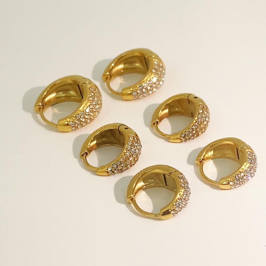 1 Pair Luxurious Series Circle Stainless Steel Gold Color Women's Hoop Earrings Picture8