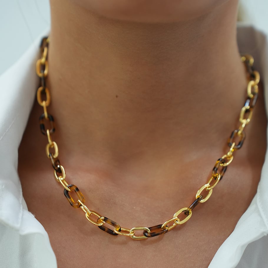 1 Piece Simple Series Retro Leopard Print Stainless Steel  Women's Chain Necklaces Picture4