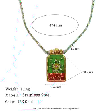 1 Piece Retro Sun Tarot Stainless Steel Gold Color Women's Pendant Necklaces h5 Picture7