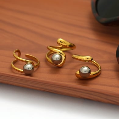 1 Piece  Mixed Gold Color And Silver Colors Stainless Steel Women’s Statement Rings h5 Picture9