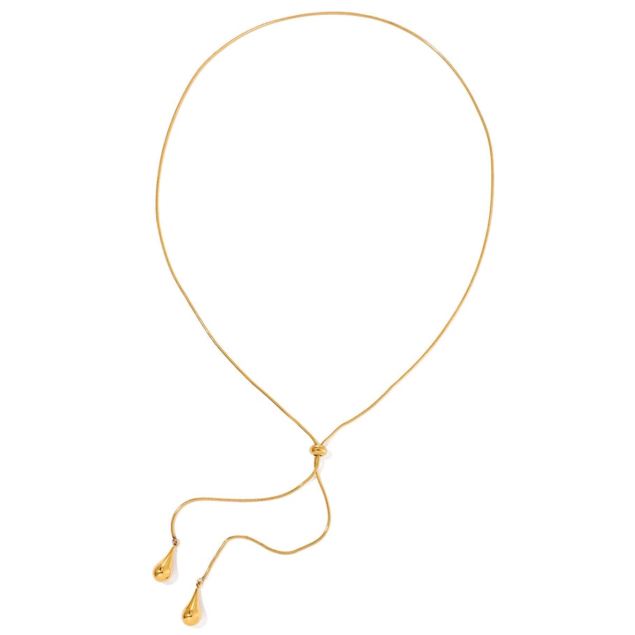 1 pezzo di splendida collana lunga da donna in acciaio inossidabile con goccia giornaliera 