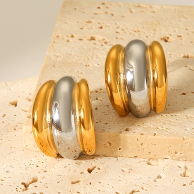 1 Pair Daily Mixed Gold Color And Silver Colors Women's Stud Earrings h5 Picture7