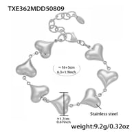 TXE362-Steel Color Heart Hollow 16+5cm Picture4