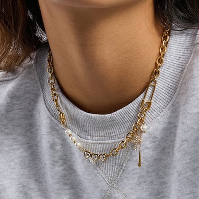 Elegant Cross Stainless Steel Gold Color Women's Pendant Necklaces h5 Picture4