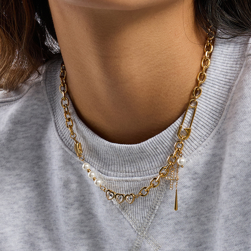 Elegant Cross Stainless Steel Gold Color Women's Pendant Necklaces Picture4