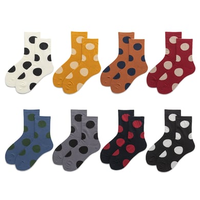 1 Pair  Adorable Polka Dot Color - Blocking Women's Mid - Calf Socks h5 Picture2