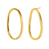 Line oval earrings-gold 
