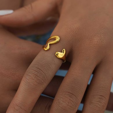 1 Piece Simple Hollowed-out Stainless Steel  Gold Color Women's Statement Rings h5 Picture4