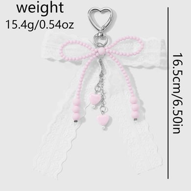 1 Piece Sweet Beaded Bow Knot Bag Charm h5 Picture2