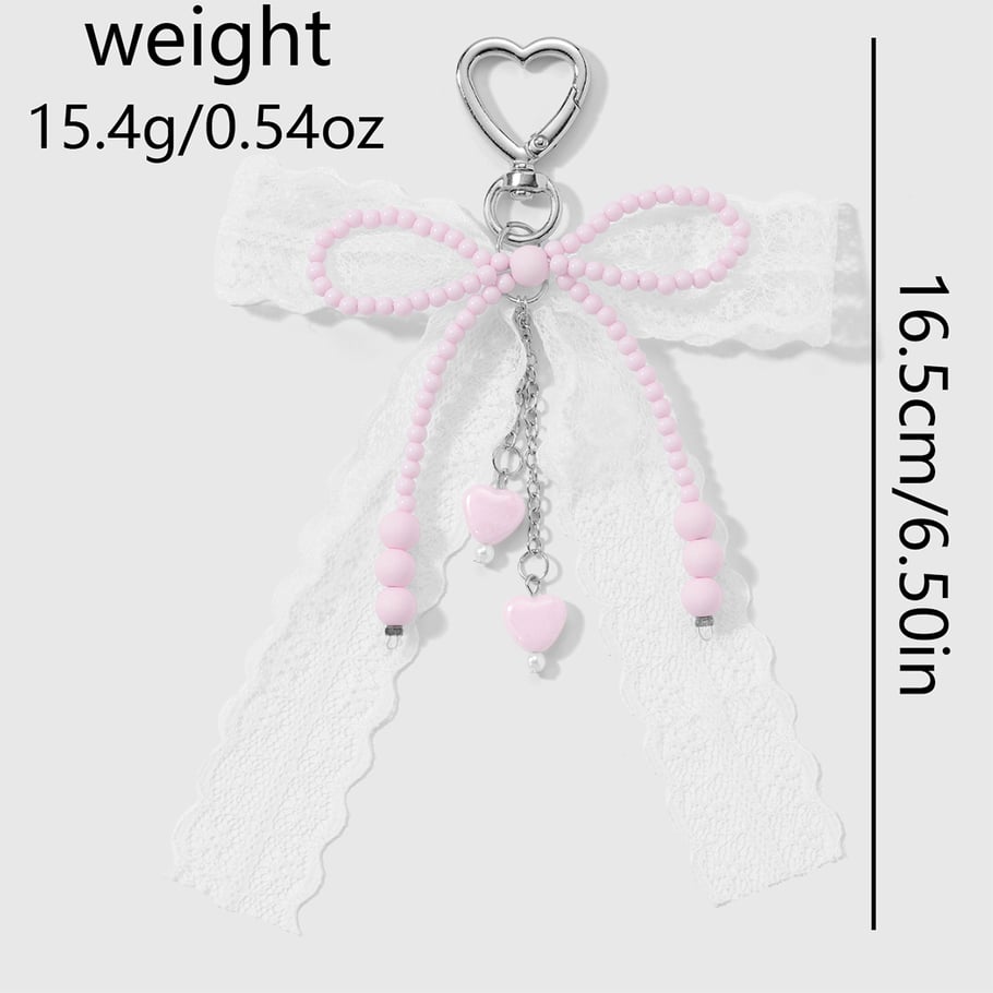 1 Piece Sweet Beaded Bow Knot Bag Charm Picture2