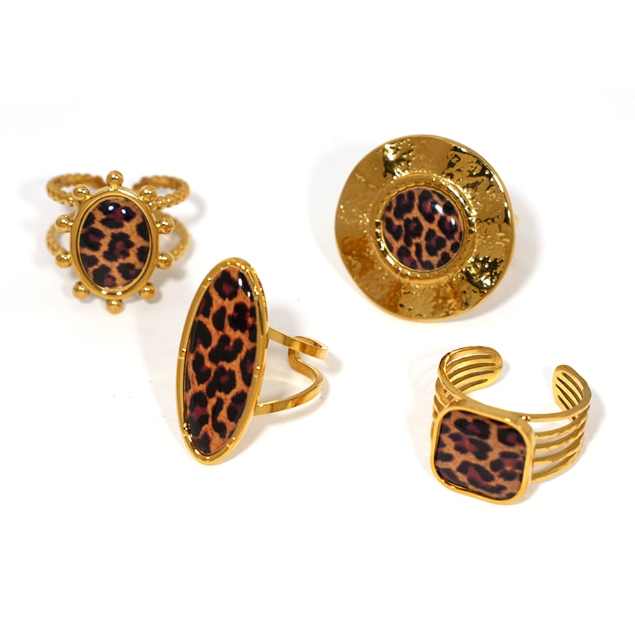 1 Piece Simple Irregular Shape Stainless Steel  Gold Color Women's Statement Rings Picture6