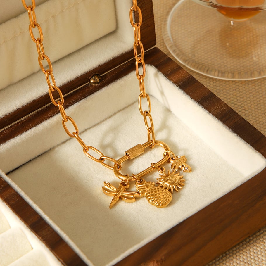 1 Piece Daily Animal Stainless Steel  Gold Color Women's Pendant Necklaces Picture4