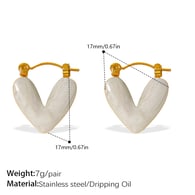 EH62WEG white enamel earrings Picture6