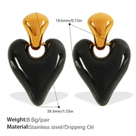EH504BKG black rubber earrings Picture10