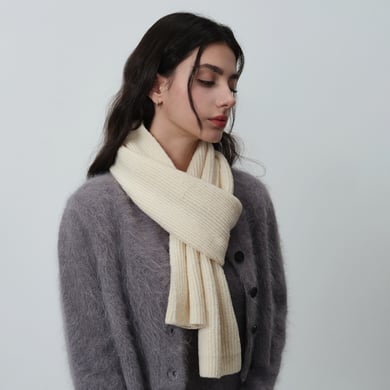 Bufandas de invierno para mujer de fibra sintética con tiras informales de 1 pieza h5 Imagen3