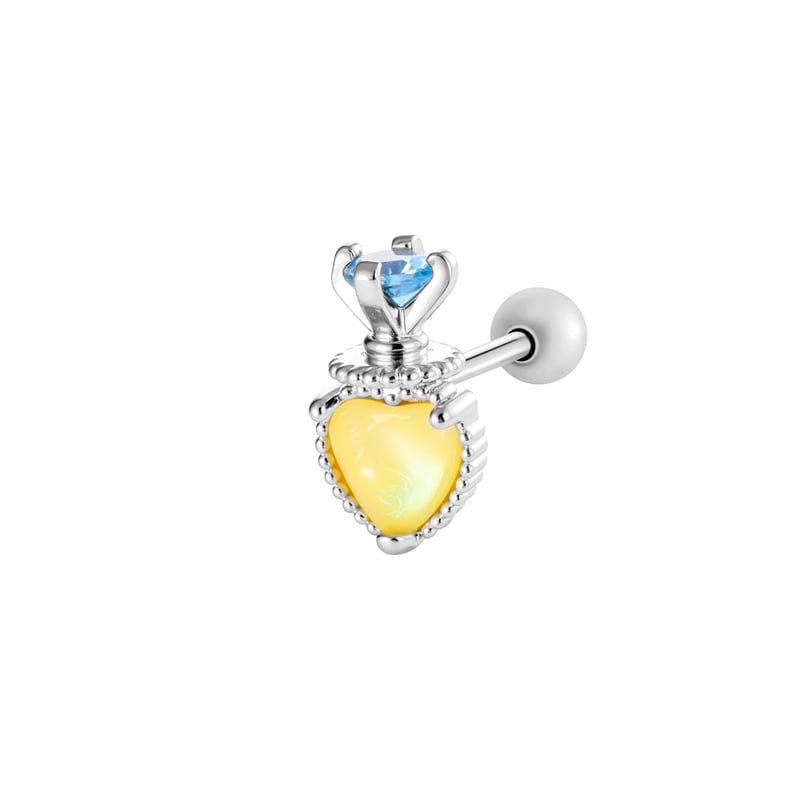 1 stuk hart koperen zirkoon piercing oorbel 