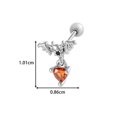 1 stuk hart kruis koper goud kleur zirkoon piercing oorbel h5 Afbeelding2
