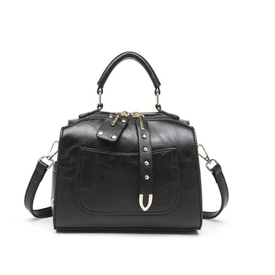 1 Stück schicke einfarbige PU-Boston-Handtaschen für Damen h5 