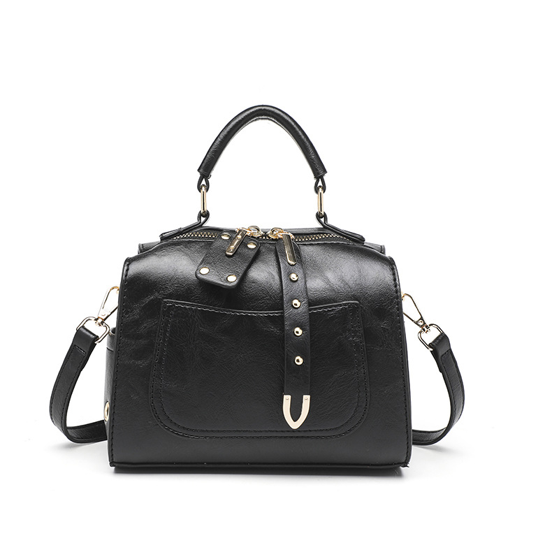 1 Stück schicke einfarbige PU-Boston-Handtaschen für Damen