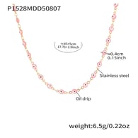 P1528-Pink Drop Gold Necklace-45+5cm Picture16