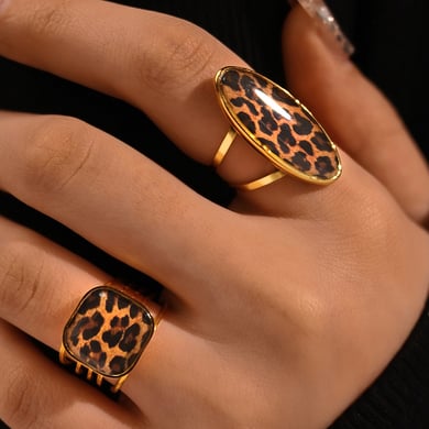 1 Piece Simple Irregular Shape Stainless Steel  Gold Color Women's Statement Rings h5 Picture2