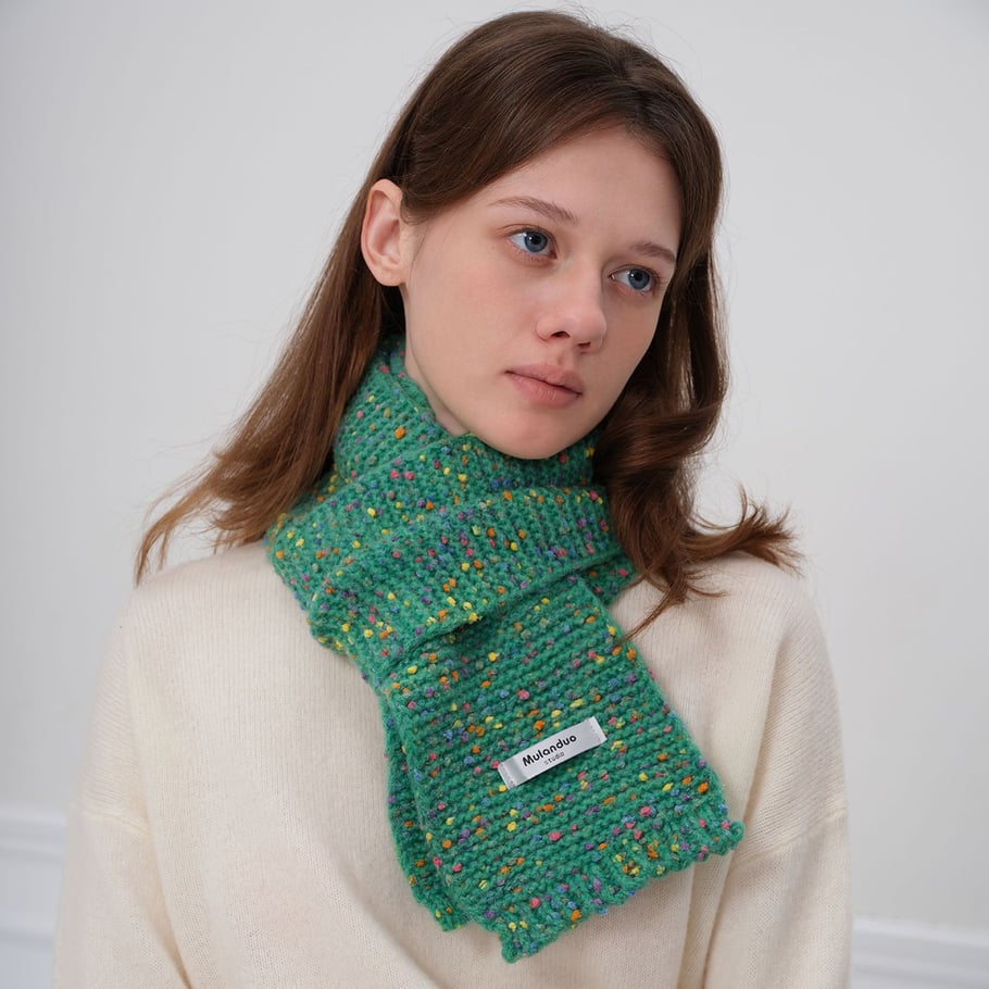 Bufandas de invierno para mujer de fibra sintética con lunares de colores, 1 pieza Imagen3