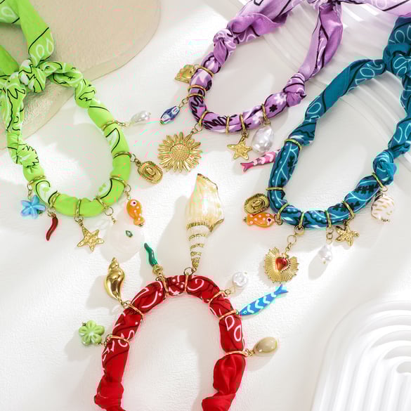 1 Piece Classic Shell Stainless Steel Gold Color Natural Stone Women's Pendant Necklaces 2
