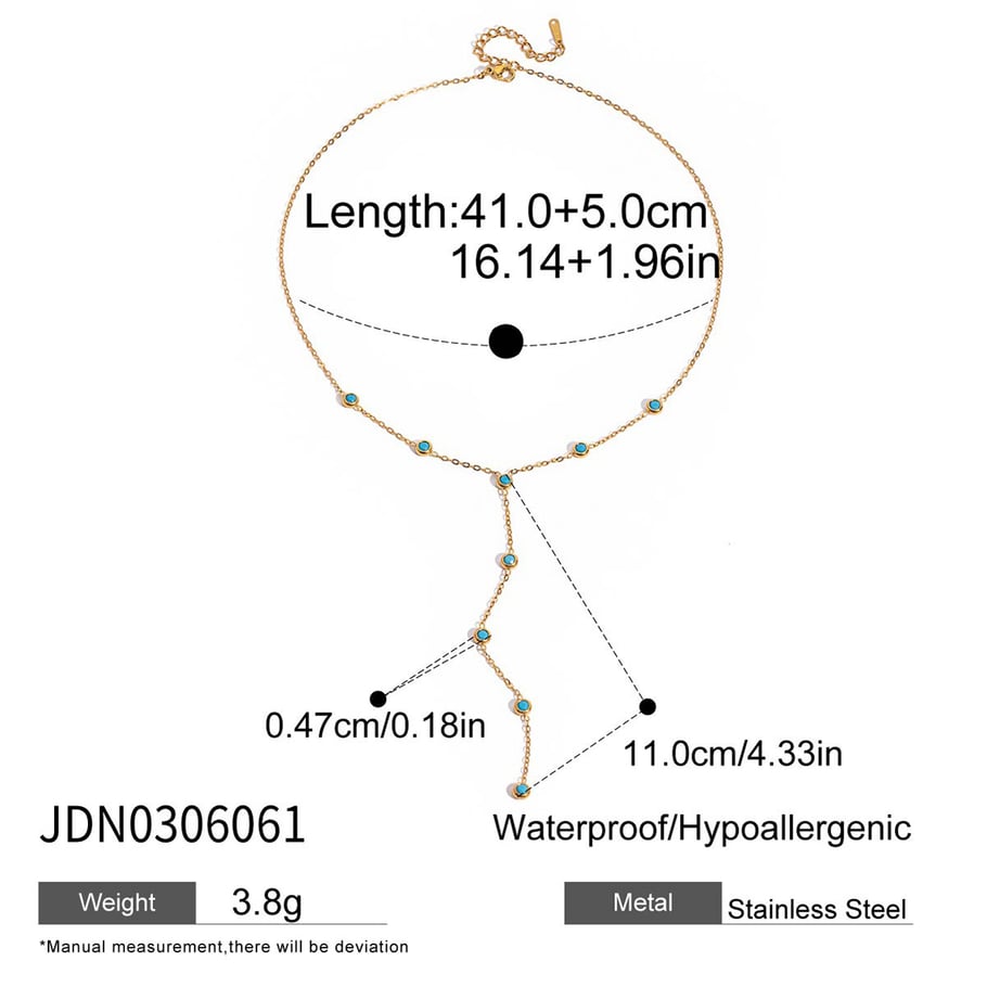 1 Piece Minimalist Circle Stainless Steel Gold Color Natural Stone Women's Pendant Necklaces Picture2