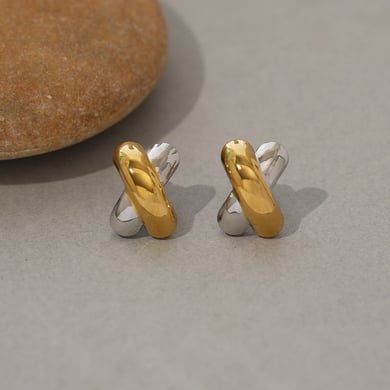 1 Piece Simple Series Daily Patchwork Stainless Steel Gold Color  Women's Stud Earrings h5 Picture6