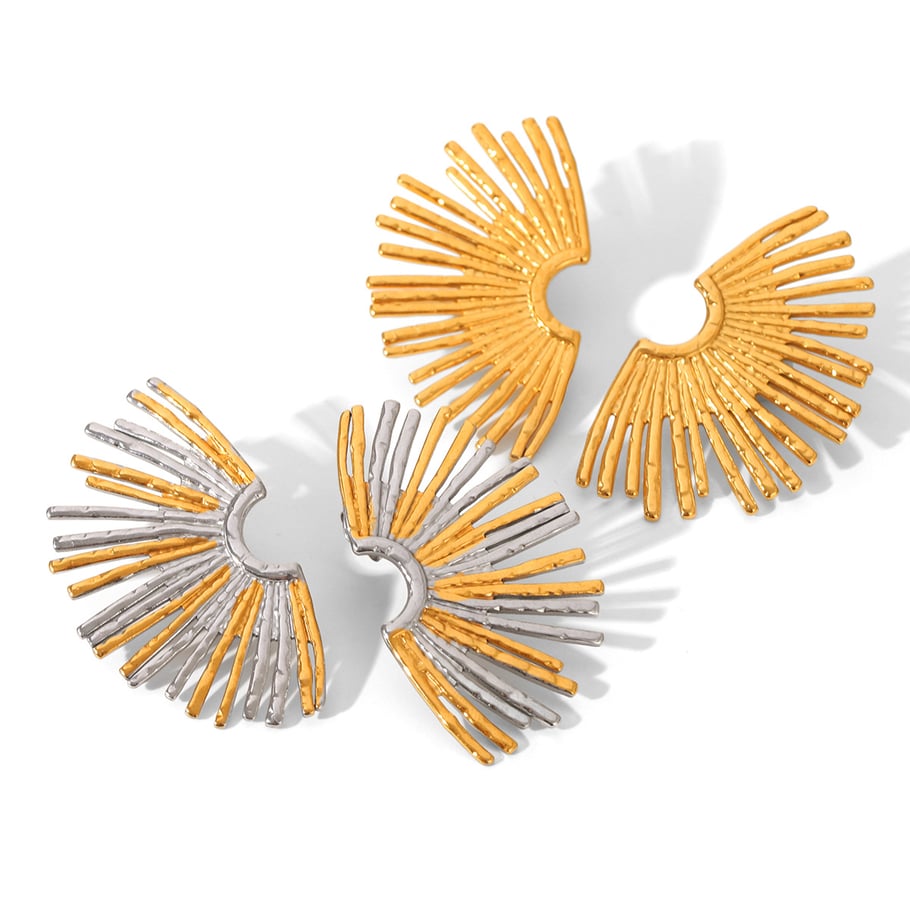 1 Pair Daily Mixed Gold Color And Silver Colors Stainless Steel Women's Stud Earrings h5Picture6