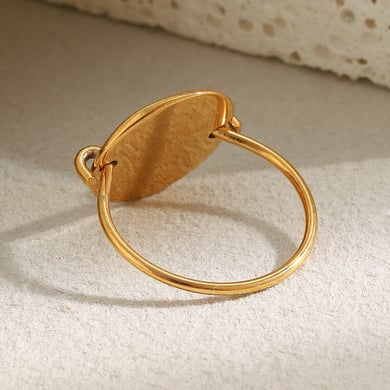 1 Piece Daily Good Vibes Stainless Steel Gold Color Statement Rings h5 Picture3