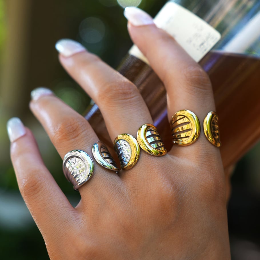 1 Piece Simple Irregular Shape Stainless Steel  Women's Statement Rings Picture10