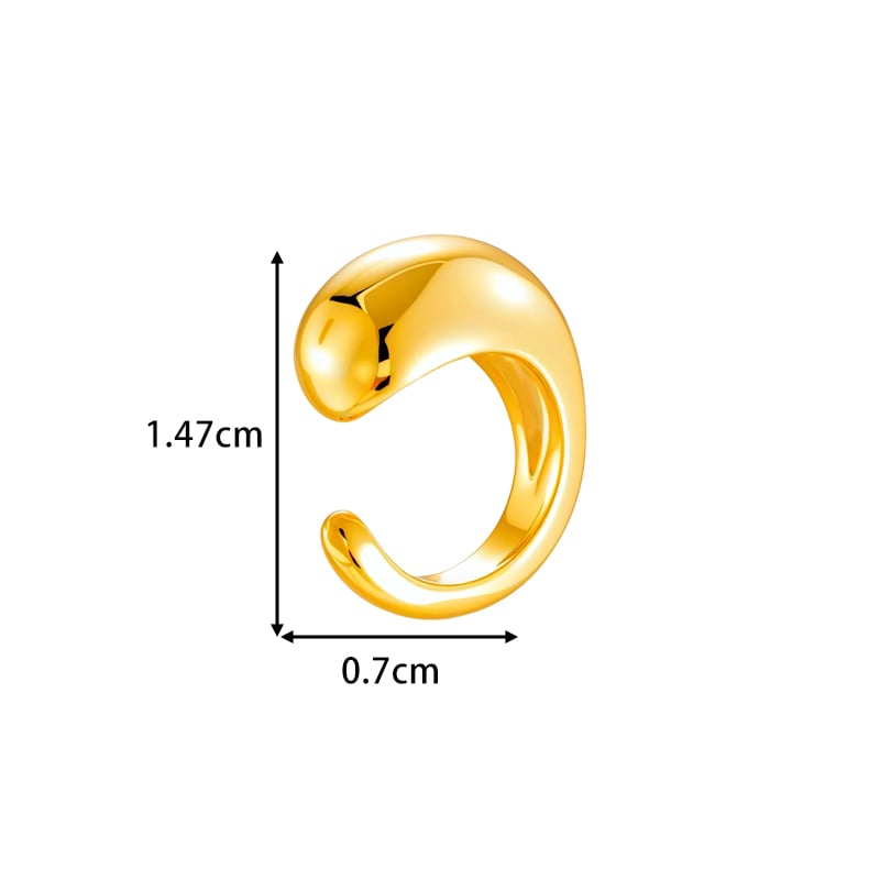1 Piece Copper Gold Color Zircon Ear Cuffs Picture2
