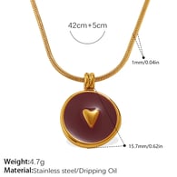 XL794RDG Red Drop Oil Gold Necklace Picture4