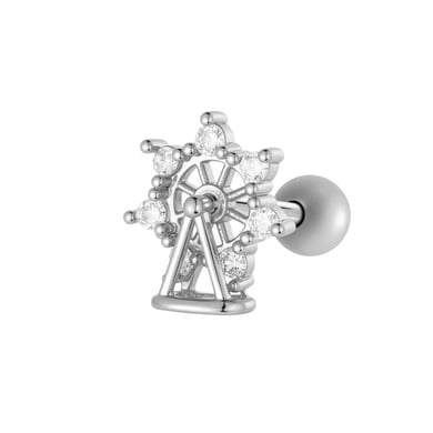 1 Parça Fiyonk Düğüm Bakır Altın Rengi Zirkonyum Piercing Küpe h5 