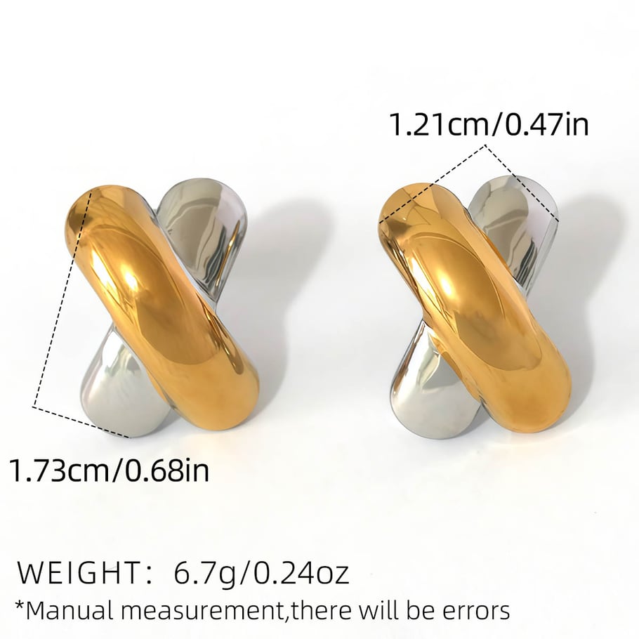 1 Piece Simple Series Daily Patchwork Stainless Steel Gold Color  Women's Stud Earrings Picture2