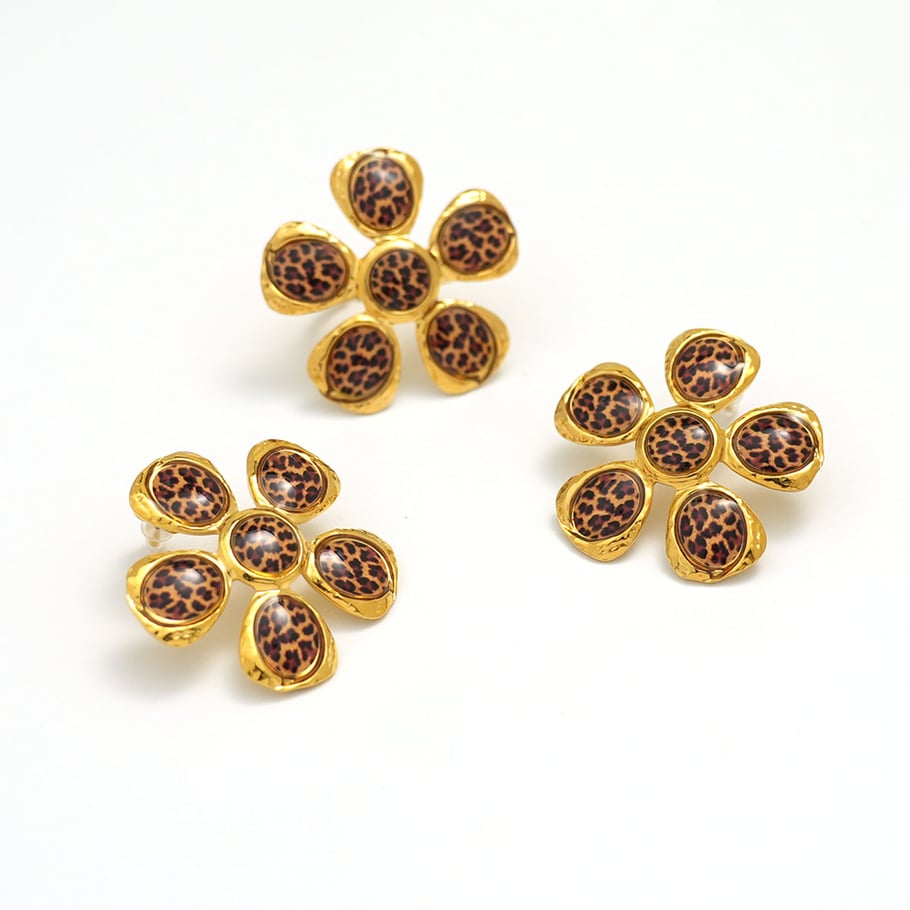 1 Pair Simple Series Natural Flower Stainless Steel  Gold Color  Women's Stud Earrings Picture8